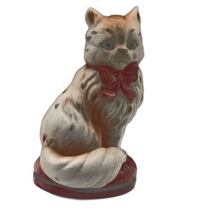 Franklin Mint Curio Cabinet Staffordshire Cat Figurine 1986 Preowned 3"x2"x2"